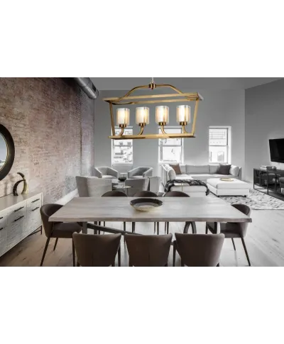 Lampa wisząca - Mosiężna Loft Atlanta W4