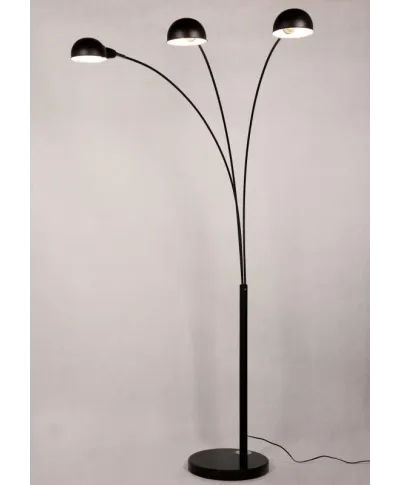 Lampa Podłogowa - Stojąca 3- ramienna - Czarna - Wallscot
