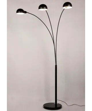 Lampa Podłogowa - Stojąca 3- ramienna - Czarna - Wallscot