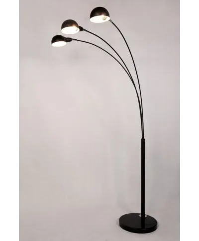 Lampa Podłogowa - Stojąca 3- ramienna - Czarna - Wallscot