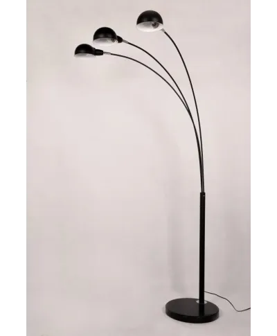 Lampa Podłogowa - Stojąca 3- ramienna - Czarna - Wallscot
