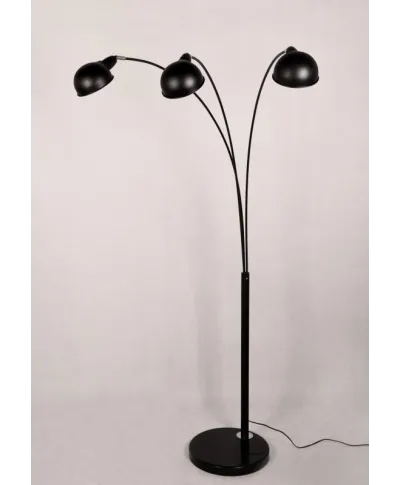 Lampa Podłogowa - Stojąca 3- ramienna - Czarna - Wallscot