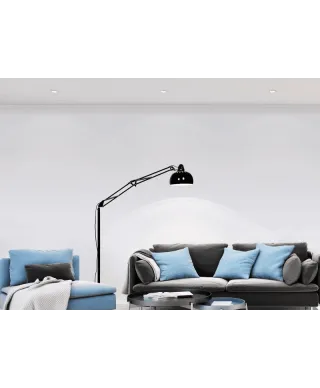 Lampa podłogowa - Stojąca - Czarna Rigorria