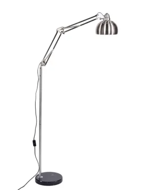 Lampa podłogowa - Stojąca - Srebrna - Rigorria