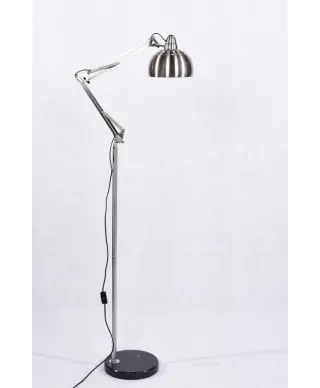 Lampa podłogowa - Stojąca - Srebrna - Rigorria
