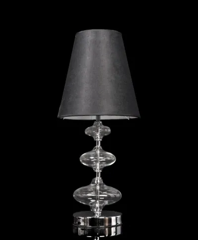 Lampka nocna - Czarna lampa stołowa Veneziana