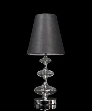 Lampka nocna - Czarna lampa stołowa Veneziana