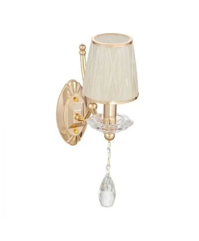Lampa ścienna - Kryształowy Kinkiet Złoty - Dominni W1