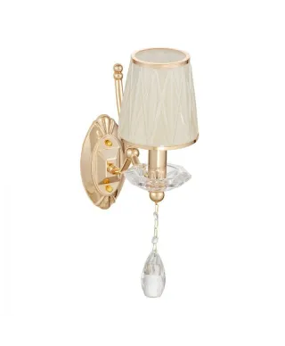 Lampa ścienna - Kryształowy Kinkiet Złoty - Dominni W1