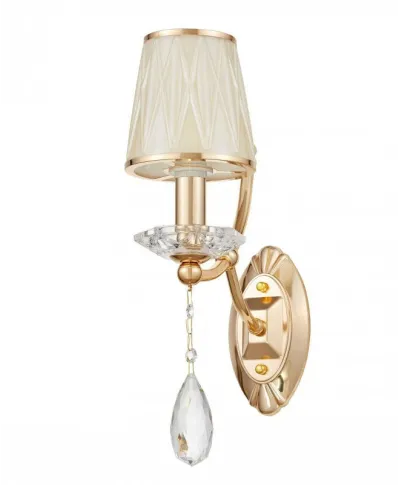 Lampa ścienna - Kryształowy Kinkiet Złoty - Dominni W1