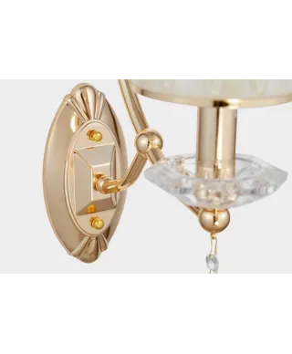 Lampa ścienna - Kryształowy Kinkiet Złoty - Dominni W1