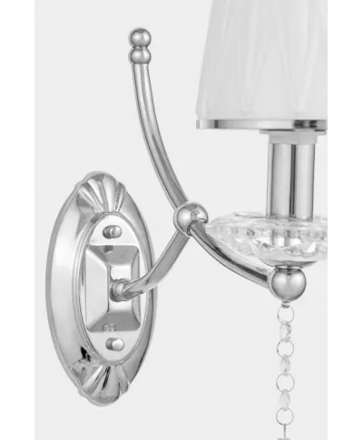 Lampa ścienna - Kryształowy Kinkiet Chromowany - Dominni W1