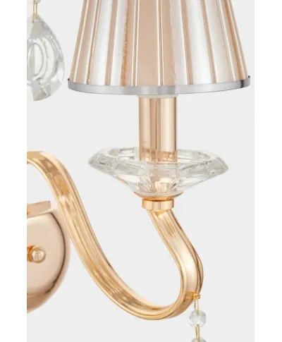 Lampa ścienna - Kryształowy Kinkiet Złoty Finezzia W1