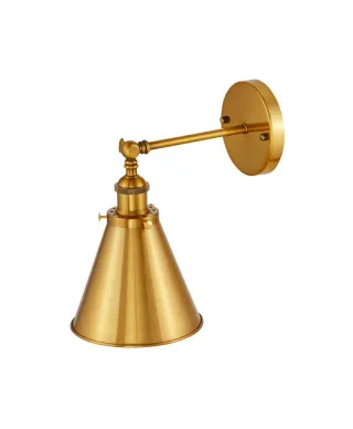 Lampa na ścianę - Kinkiet Mosiężny - Loft - Rubi W1