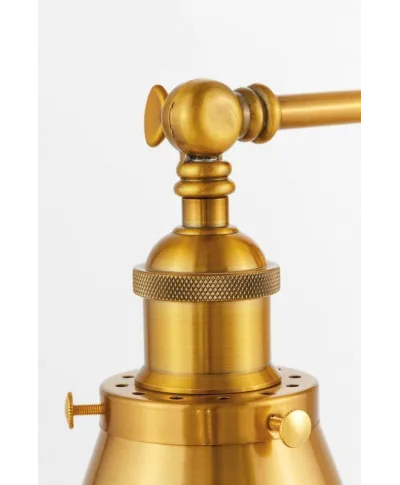 Lampa na ścianę - Kinkiet Mosiężny - Loft - Rubi W1