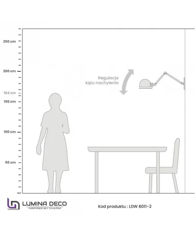 Lampa ścienna - Kinkiet Loft Mosiądz - Glum W2