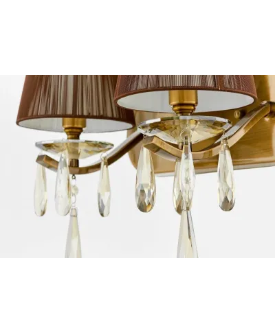 Lampa na ścianę - Kinkiet Kryształowy - Mosiądz - Alessia W2