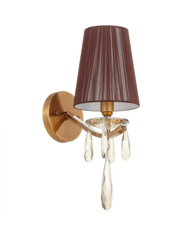 Lampa ścienna - Kinkiet Mosiężny Kryształowy - Alessia W1