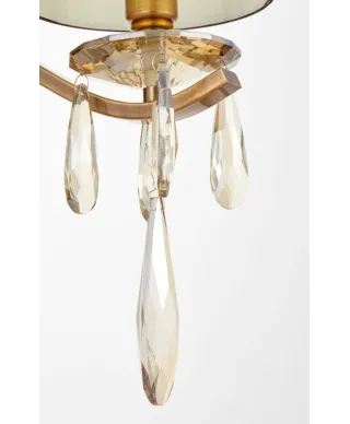 Lampa ścienna - Kinkiet Mosiężny Kryształowy - Alessia W1