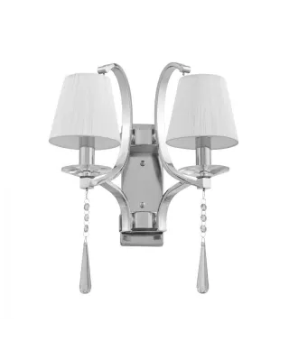 Lampa na ścianę - Kinkiet srebrny Kryształ - Venisia W2