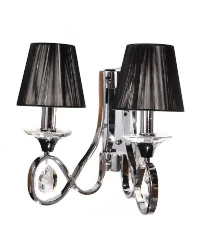 Lampa ścienna - Kinkiet kryształowy - Czarny - Negrio W2
