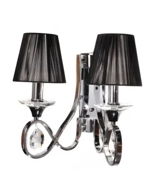 Lampa ścienna - Kinkiet kryształowy - Czarny - Negrio W2