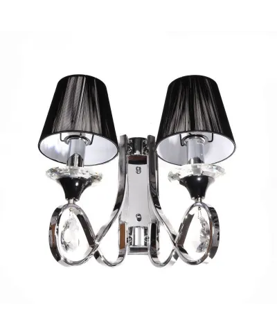 Lampa ścienna - Kinkiet kryształowy - Czarny - Negrio W2