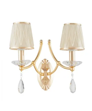 Lampa ścienna - Kryształowy Kinkiet Złoty - Dominni W2