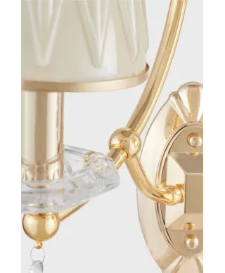 Lampa ścienna - Kryształowy Kinkiet Złoty - Dominni W2