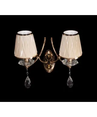 Lampa ścienna - Kryształowy Kinkiet Złoty - Dominni W2