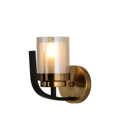 Lampa ścienna - Kinkiet Czarno Mosiężny Bonton W1