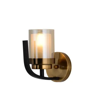 Lampa ścienna - Kinkiet Czarno Mosiężny Bonton W1