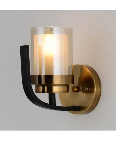 Lampa ścienna - Kinkiet Czarno Mosiężny Bonton W1