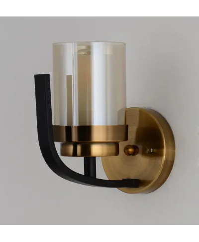 Lampa ścienna - Kinkiet Czarno Mosiężny Bonton W1