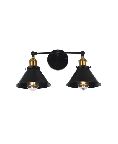 LAMPA ŚCIENNA KINKIET LOFTOWY CZARNY GUBI DUO