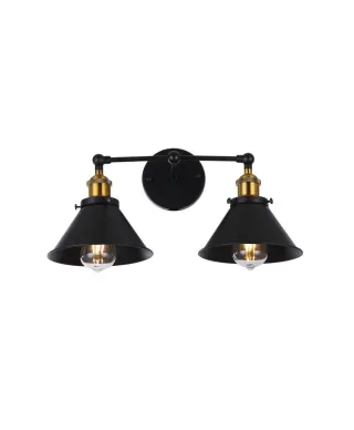 LAMPA ŚCIENNA KINKIET LOFTOWY CZARNY GUBI DUO