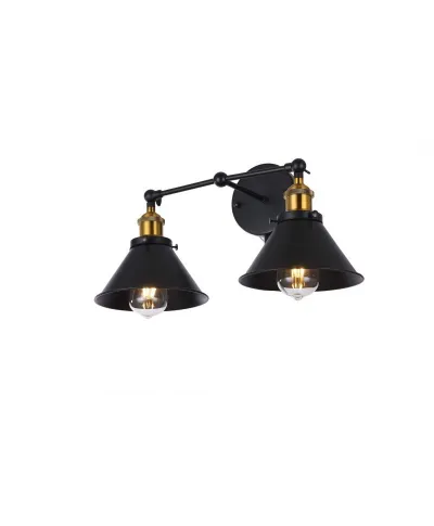 LAMPA ŚCIENNA KINKIET LOFTOWY CZARNY GUBI DUO