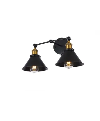 LAMPA ŚCIENNA KINKIET LOFTOWY CZARNY GUBI DUO