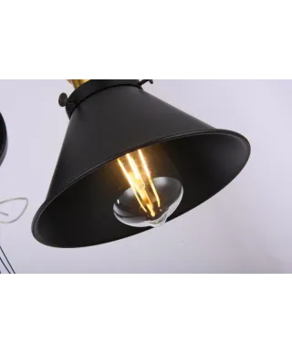LAMPA ŚCIENNA KINKIET LOFTOWY CZARNY GUBI DUO