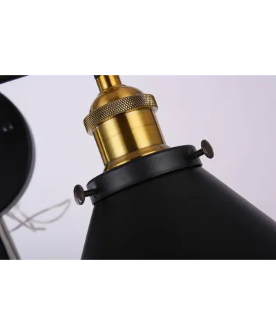 LAMPA ŚCIENNA KINKIET LOFTOWY CZARNY GUBI DUO