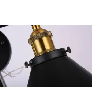 LAMPA ŚCIENNA KINKIET LOFTOWY CZARNY GUBI DUO