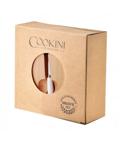 Cukiernica z łyżeczką - Ceramiczna - Okrągła - 14,7x6cm