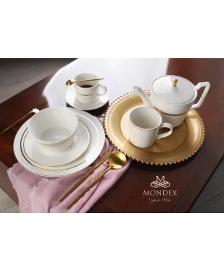 Miska - Salaterka, porcelanowa - Mirella Gold - 580 ml