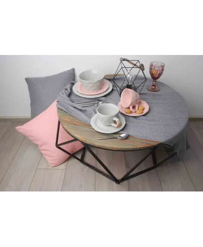 Talerz obiadowy, płaski - ceramiczny - 24 cm - Adel Pink