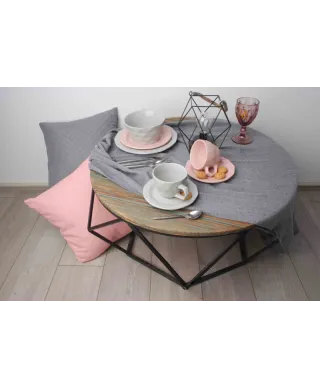 Talerz obiadowy, płaski - ceramiczny - 24 cm - Adel Pink