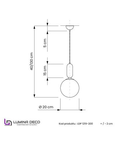 Lampa wisząca - Nowoczesna Biała - Orito Gold D20
