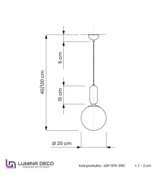 Lampa wisząca - Nowoczesna Biała - Orito Gold D20