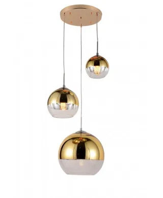 Lampa wisząca - Nowoczesna Potrójna - Złota - Veroni Trio