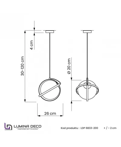 Lampa wisząca do jadalni - Biała Signia D20