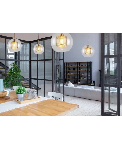 Lampa wisząca - Nowoczesna Pontina Brass